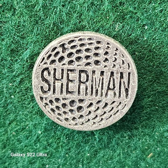 Personalized Metal Golf Ball Marker for Sherman - Picture 1 of 1